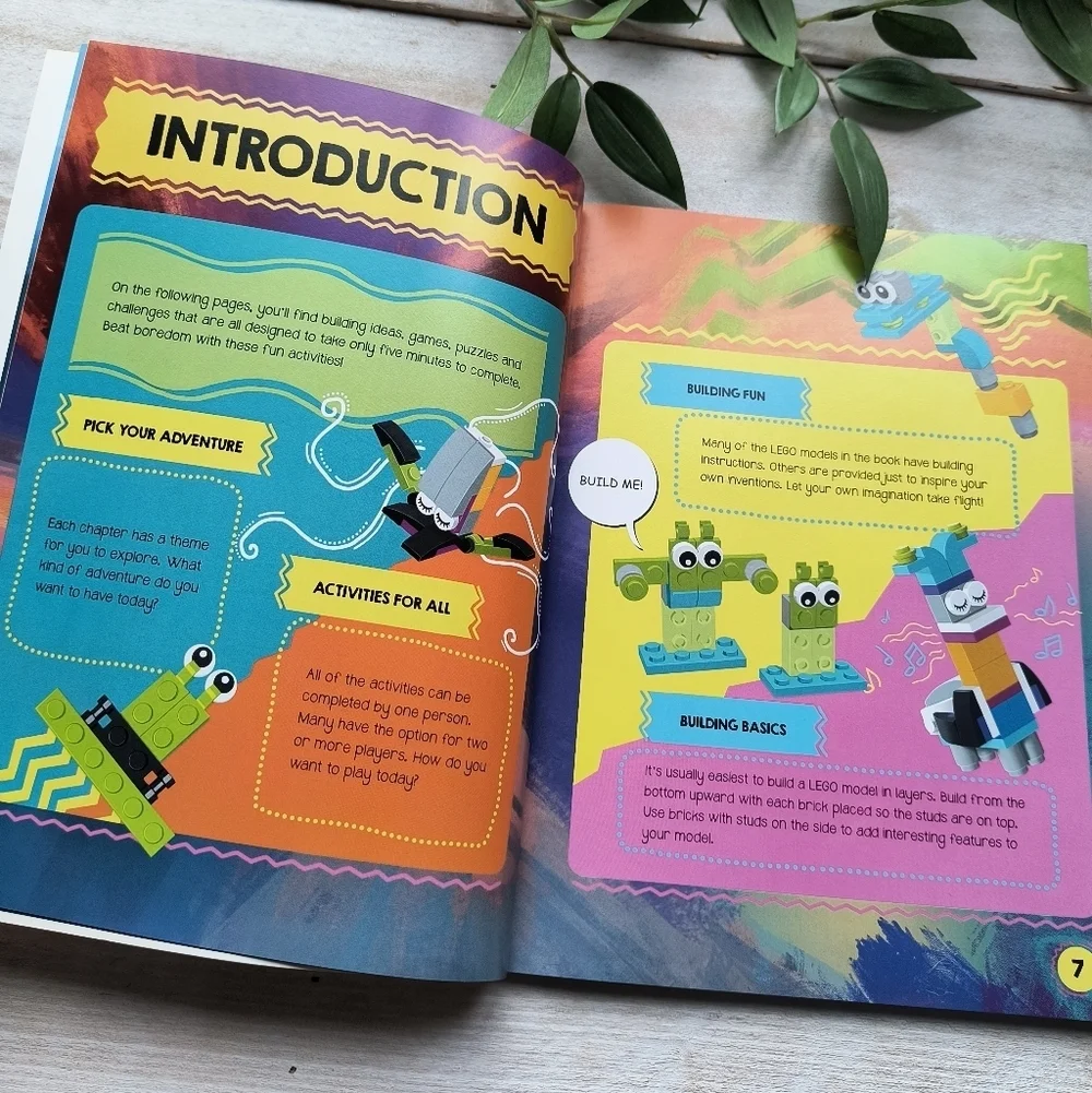 LEGO 5-Minute Builds Book - Vibrant Yellow Like New!